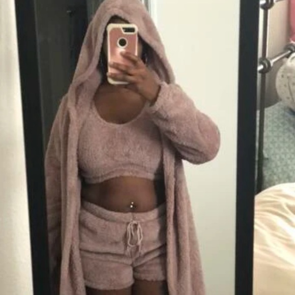 Hooded Robe Lounge 3pc Set - Picture 2 of 5